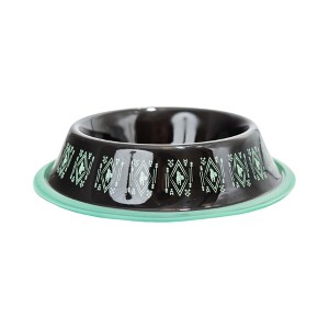 American Pet Supplies Non-Skid Boho Stainless Steel Dog Bowl – with Whimsical Unicorn Design & Silicone Base - 1 of 4