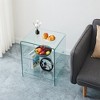 Lirago 2-Layer Tempered Glass Sofa Table-Transparent Multi-Purpose Side Table for Living Room Office & Outdoor 15.8"D* 19.72"L * 17.72"H - 2 of 4