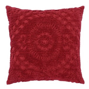 Rio 100% Cotton Soft & Breathable Chenille Tufted Floral Stripes Design Pillow Shams, Luxurious All-Season, Machine Washable - 1 of 3