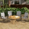 Tangkula Set of 4 Webbed Lawn Chairs, Outdoor Patio Folding Chairs w/ Heavy-Duty Metal Frame Lightweight Portable Web Camping Chairs Brown/Blue/Red - 2 of 4