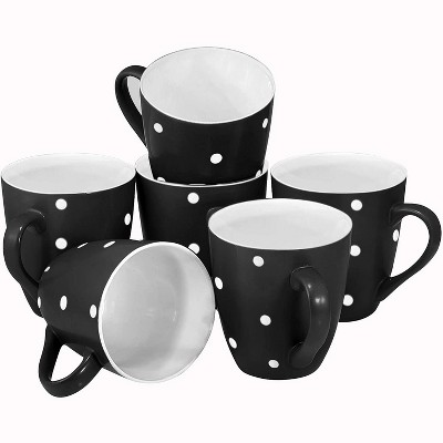 Bruntmor 4 Oz Porcelain Cappuccino Cups With Saucers Set Of 4, Black :  Target