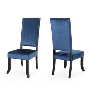 Set of 2 Coquille Glam Velvet Dining Chair Cobalt - Christopher Knight Home, Blue