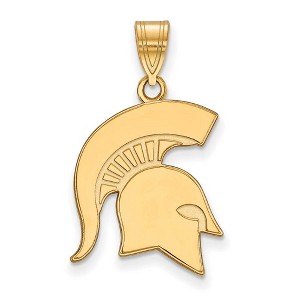 Black Bow Jewelry 14k Yellow Gold Michigan State Spartans NCAA Large Pendant - 1 of 3