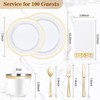 Itopfox 700 PCS Gold Dinnerware Set for 100 Guests, Plastic Plates, Silverware, Cups & Napkins for Parties & Events - 4 of 4