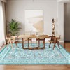 Boho Vintage Floral Rug Stain Resistant Low Pile Non Slip Soft Thin Carpet For Bedroom Room Kids Playroom Office Decor Indoor Carpet - 4 of 4