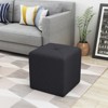 FONTOI Upholstered Ottoman, Square Foot Stool, Dressing Makeup Chair, End Table for Living Room Bedroom, Charcoal grey, 16.5"*17.25"*16.5" - 2 of 4