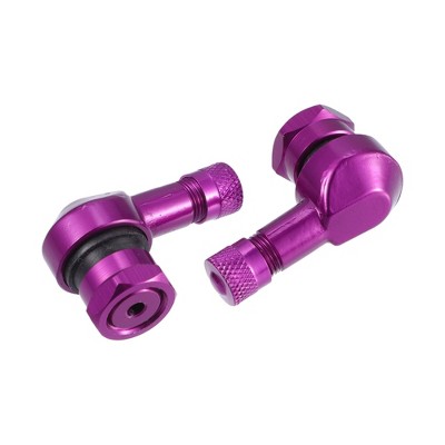Unique Bargains Aluminum Alloy 90 Degree Universal Motorcycle Wheel Rim Vacuum Tire Valve Stems Caps 11.3mm Purple 1 Pair