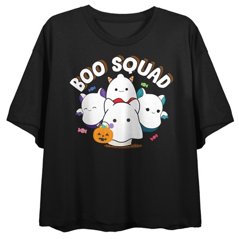 Squishmallows Halloween Squad Ghouls Adult Black Short Sleeve Crop Tee - image 1 of 2