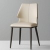 Set of 2 PU Leather Dining Chairs with Gray Back and White Seat, Ergonomic Mid-Back Design, Durable and Easy-to-Clean Chairs for Dining Room - 3 of 4