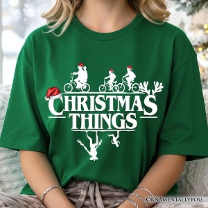 Christmas Things Retro T-Shirt, Handmade Soft Holiday Tee | OrnamentallyYou - 1 of 4
