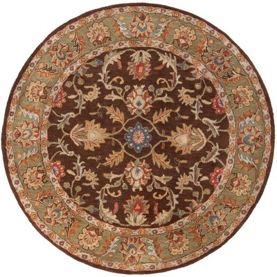 Mark & Day Daysland 6' Round Tufted Indoor Area Rugs Dark Brown: Wool, Stain-Resistant, Handmade, Traditional Style