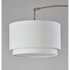 Adesso Brinkley Arc Lamp Brass: ETL Listed, 73.5" Height, 45" Depth, Cotton Drum Shade - 3 of 3