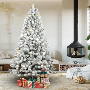 NicBex 6ft Prelit Snow Flocked Artificial Christmas Tree with 888 Branch Tips, 350 Lights and Metal Stand for Indoor - 1 of 4