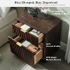 SinCiDo 23" Fluted Nightstand w/Charging Station, 2 Drawer Mid Century Modern End Table w/Storage for Bedroom & Living Room - 3 of 4