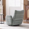 Sapphtopaz Modern Accent Chair with Striped Upholstered Swivel Leisure Single Chair with Metal Bracket Armrest for Living Room, Bedroom - 3 of 4