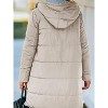 Imily Bela Womens Winter Warm Hooded Mid Quilted Puffer Down Coat with Pockets - 3 of 4