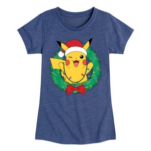 Girls' - Pokémon - Pikachu Lights Wreath Fitted Short Sleeve Graphic T-Shirt - 1 of 4