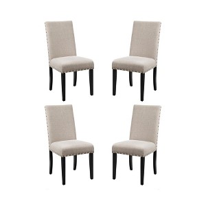 New Classic Furniture, Crispin Natural Beige Solid Wood Dining Chair (Set of 4) - 1 of 4