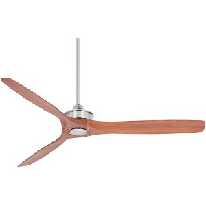 52" Casa Vieja Modern 3 Blade Indoor Ceiling Fan with Remote Control Brushed Nickel Walnut Solid Carved Wood for Living Kitchen House Dining Room Home - 1 of 4