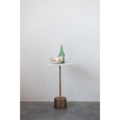 Gold Marble and Metal Sunburst Martini Table