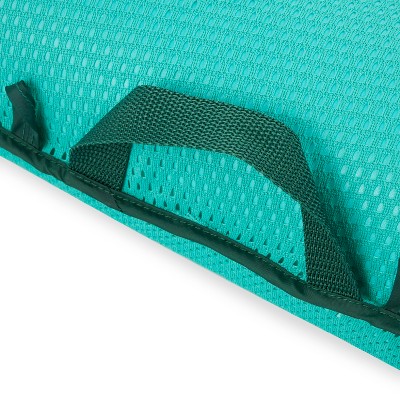 Aqua Leisure Campania 2 in 1 Convertible Water Lounger Recliner and Luxurious Inflatable Pool Float with Drink Caddy, Teal Floral Print