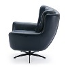 Calvin Midnight Blue Tufted Faux Leather Swivel Chair - 3 of 4