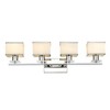 Chloe Lighting Trilluminate Contemporary 4 Light Chrome Finish White Opal Glass Bath Vanity Wall Fixture 32" Wide - 2 of 4