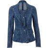 VENUS Womens Lace Print Denim Blazer - 4 of 4