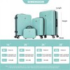 BEAFUP 4-Piece ABS Lightweight Luggage Set with Spinner Wheels - 14", 20", 24", 28" Suitcases for Travel - 3 of 4