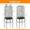 59.5Inch Large Bird Cage, Metal Parakeet Cage with Rolling Stand, Parrot Cage, Feed Bowls for Parakeets, Cockatiel, Conures, Cockatoo - 3 of 4