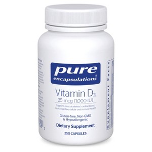 Pure Encapsulations Vitamin D3 25 mcg (1,000 IU) - Supports Bone, Joint, Breast, Heart, Colon & Immune Health - With Premium Vitamin D - 1 of 4