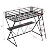 CAVINAS Full Size Loft Bed with Desk Modern Metal Bed Frame with Storage Shelves and Ladder for Bedroom - 4 of 4