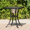 Outdoor Patio Bistro Table Set, Cast Aluminum Table With Ice Bucket, Cast Aluminum Square Bistro Table - 2 of 4