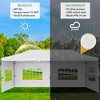Upgraded 10x20 Pop Up Canopy Tent with 6 Removable Sidewalls, Commercial Heavy Duty Pop Up Canopy Tents 6 Sand Bags, 18 Stakes, White - 3 of 4