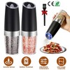 NewHome "2Pcs Gravity Sensing Electric Salt and Pepper Grinder with LED Lights, Adjustable Coarseness, One-Hand Operation" Black - 2 of 3
