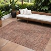 Salmon Charcoal And Beige Geometric Washable Indoor Outdoor Area Rug - 2 of 4
