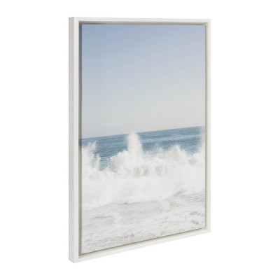 Sylvie Waves Crashing Coastal Framed Canvas Art, 36" x 27"