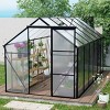 Outdoor Patio 6x6 FT Greenhouse, Heavy Duty Walk-in Greenhouses, Greenhouse with Sliding Door, Greenhouse with Aluminum Frame-Coolbibila - 2 of 4
