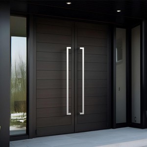 Modern Satin Push Pull Door Handle – Long Stainless Steel Handle for Glass, Barn, Shower, or Wooden Doors – Contemporary Entry Design - 1 of 4