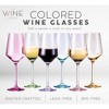 The Wine Savant Italian Colored Crystal Wine Glasses, Perfect for All Celebrations, Unique Style & Home Decor - 6 pk - 3 of 4