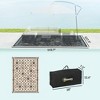 Reversible Outdoor Rug, Waterproof Plastic Straw with Carry Bag, Black & Beige Rhombus - 3 of 4