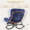 2PCS Papasan Rocking Chair with Footrest, Oversized PE Rattan Lounge Chair with Removable Cushion, for Patio & Living Room - 4 of 4