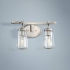 Minka Lavery Industrial Wall Light Brushed Nickel Hardwired 16" 2-Light Fixture Clear Tapered Glass for Bathroom Living Room - 2 of 3