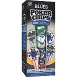 MasterPieces Casino Style 100 Piece Poker Chip Set - NHL St. Louis Blues