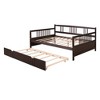 NicBex Full Size Daybed Modern Wooden Bed Frame with Twin Size Trundle and Guardrails for Bedroom, Living Room, No Box Spring Required - 3 of 4