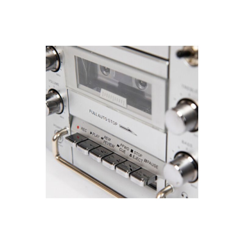 GPO Retro Brooklyn 80's Bluetooth Boombox Stereo - CD, Cass, FM, USB - Chrome (BRKLYN), 5 of 6