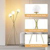 Maxax 3 Lights Globe Floor Lamps for Living Room, Modern Black Standing Lamps for Bedroom, Office - 3 of 4