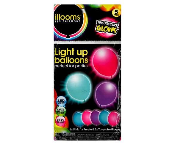 5ct illooms&#174; LED Light Up Mixed Solid Balloon