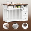 48" Dog Crate Furniture, Farmhouse Dog Kennel Furniture with Dog Bowl & 3 Storage Drawers, Heavy Duty Dog Cage End Table for Medium Small Dogs - 3 of 4
