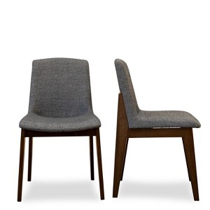 Christopher Knight Home Thomas Mid-Century Modern Solid Wood Upholstered Dining Chair (Set of 2) - 1 of 4